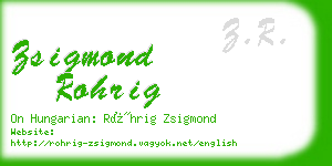 zsigmond rohrig business card